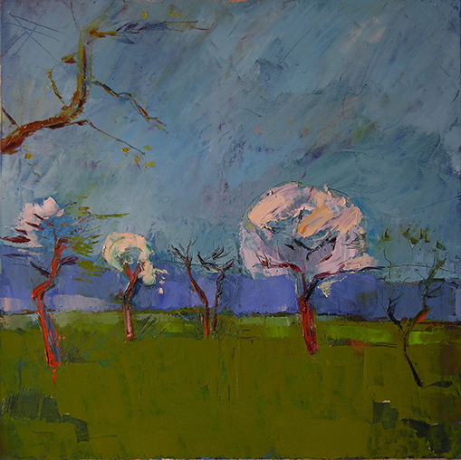 Frühlingserwachen, 2014, Öl auf Leinwand, 80 x 80 cm