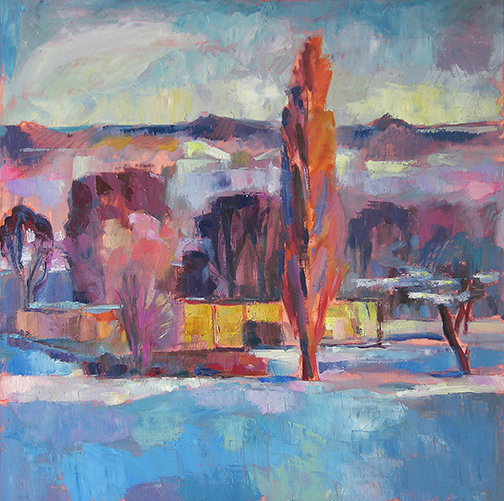 Morgenrot I, 2012, Öl auf Leinwand, 80 x 80 cm
